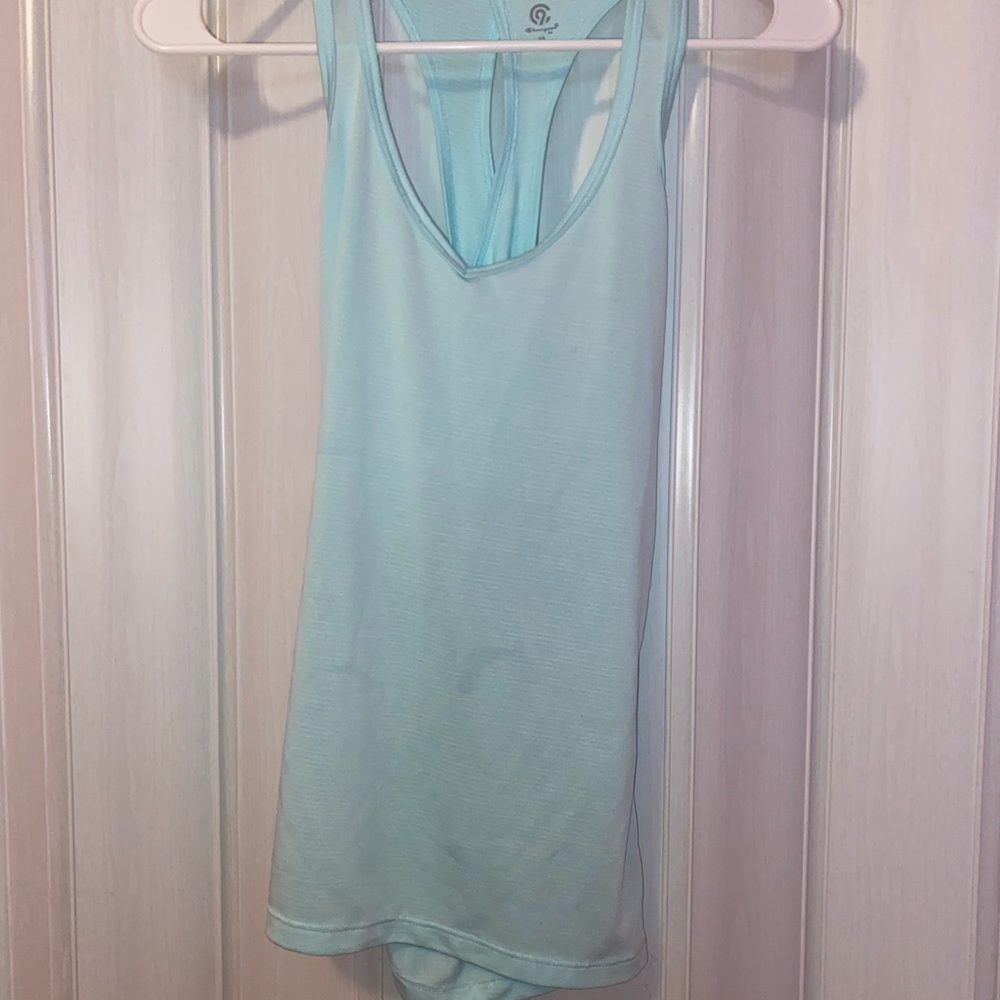 Blue workout tank top